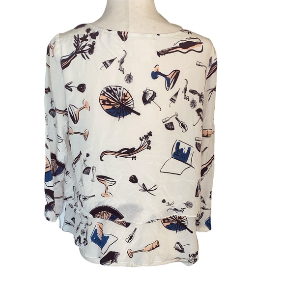 Anthropologie Maeve Silk On the Town Tiered Ruffle Top - 8 - Picture 6 of 12